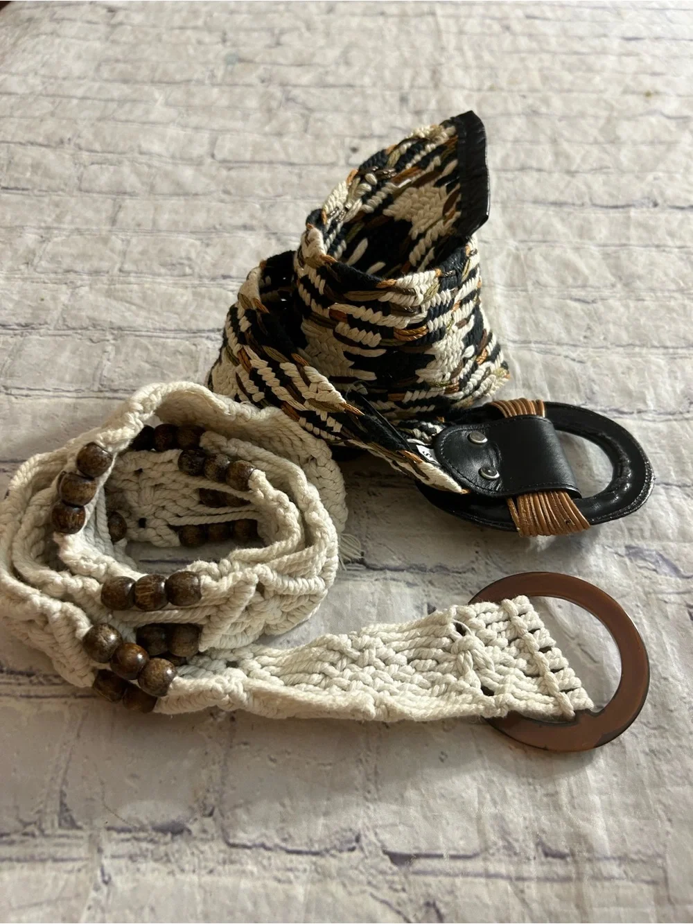 DETAILS BY PATRICIA GREEN AND MACRAME BOHO BELTS BLACK/BROWN/IVORY COLORS
